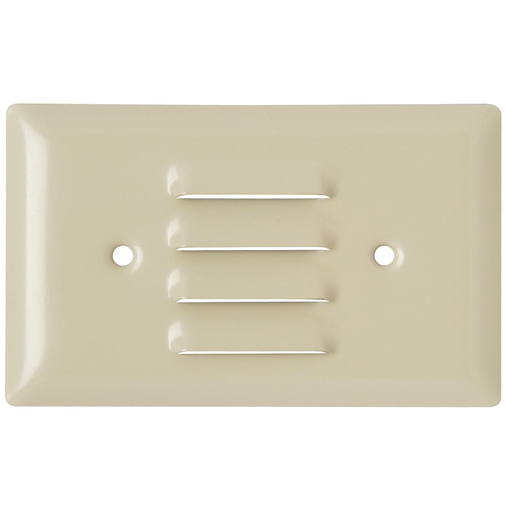 SS760I 1-Gang 302/304 Stainless Steel Wall Plate, Louver Plate, Horizontal, Painted Ivory