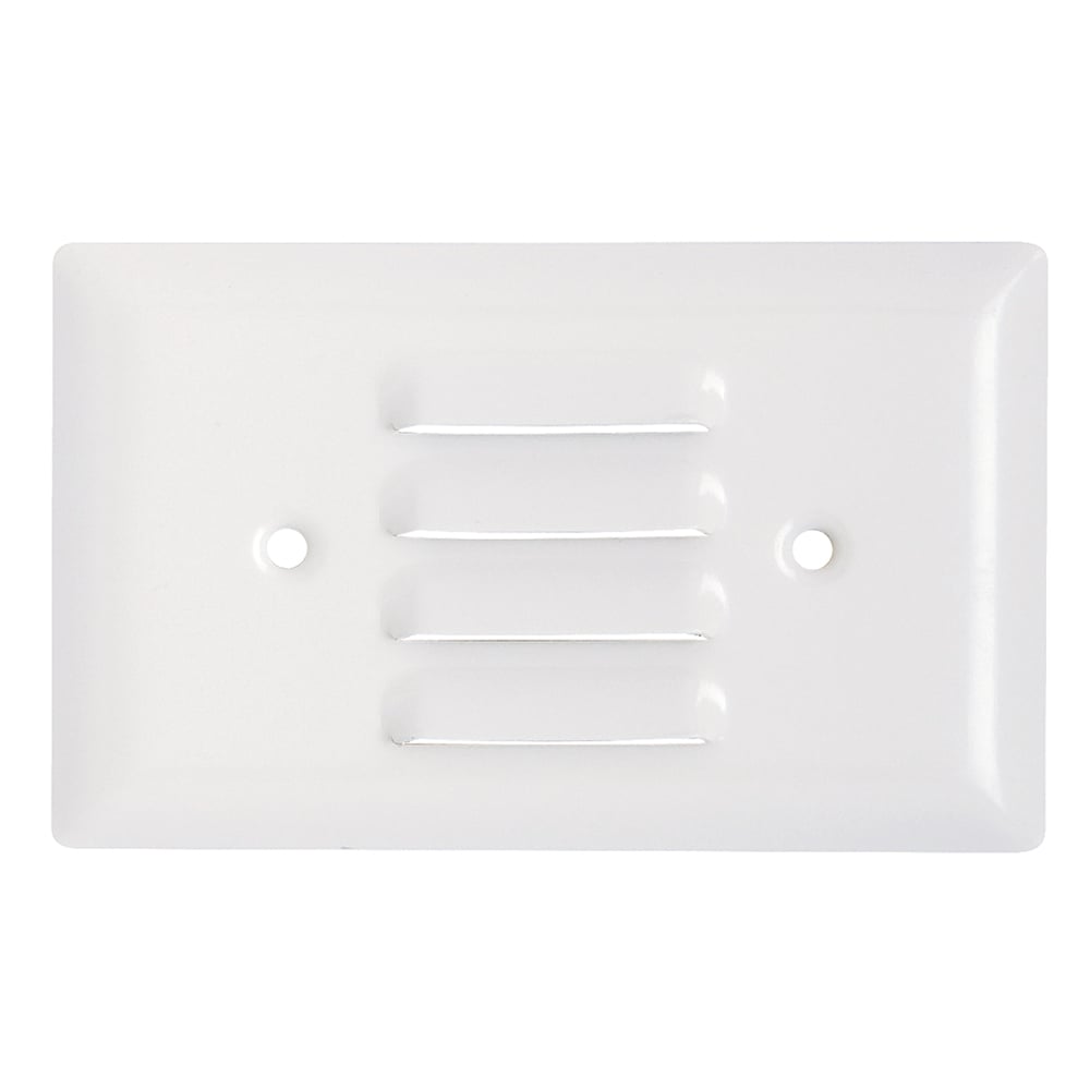SS760W 1-Gang 302/304 Stainless Steel Wall Plate, Louver Plate, Horizontal, Painted White