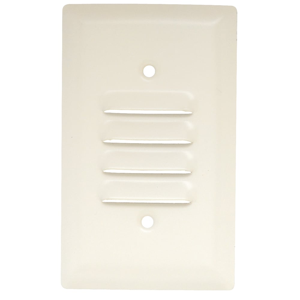 SS771LA 1-Gang 302/304 Stainless Steel Wall Plate, Louver Plate, Vertical, Painted Light Almond
