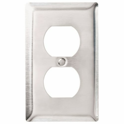 SS8 1-Gang 302/304 Stainless Steel Wall Plate, Duplex Receptacle Openings