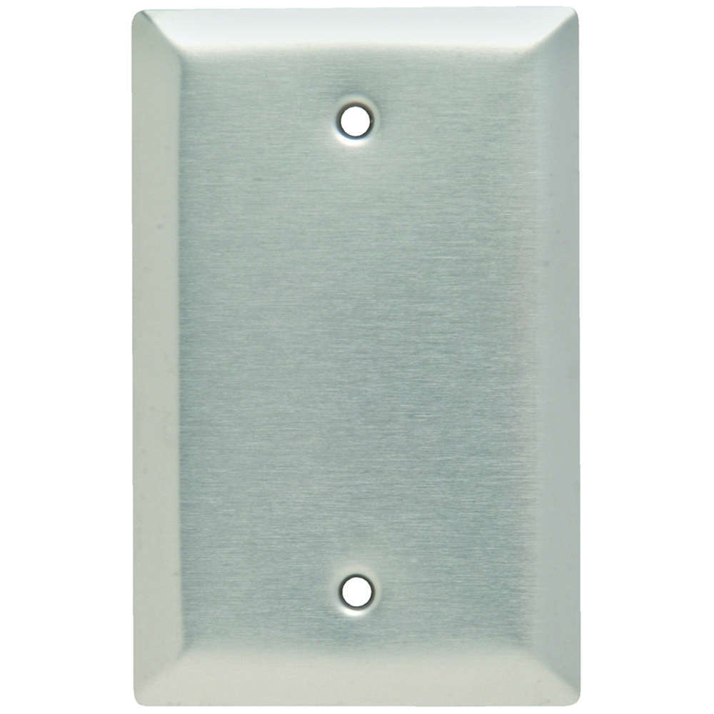 SSJ13 Junior Jumbo 1-Gang 302/304 Stainless Steel Wall Plate, Blank, Box Mounted