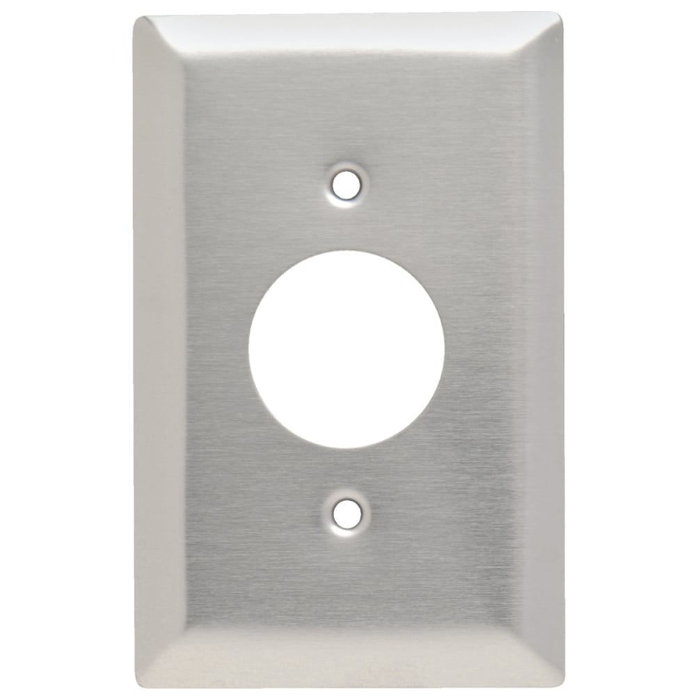 SSJ7 Junior Jumbo 1-Gang 302/304 Stainless Steel Wall Plate, Single Receptacle Openings