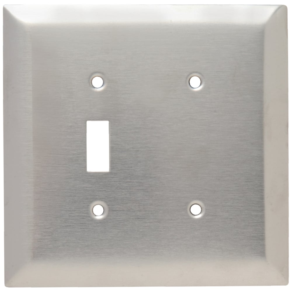SSO114 Combination Openings, 1 Toggle Switch and 1 Blank, Two Gang, 302/304 Stainless Steel