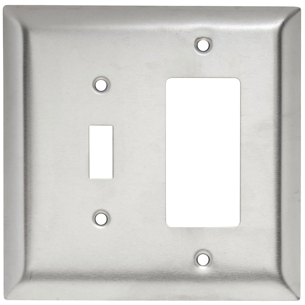SSO126 Combination Openings, 1 Toggle Switch and 1 Decorator, Two Gang, 302/304 Stainless Steel