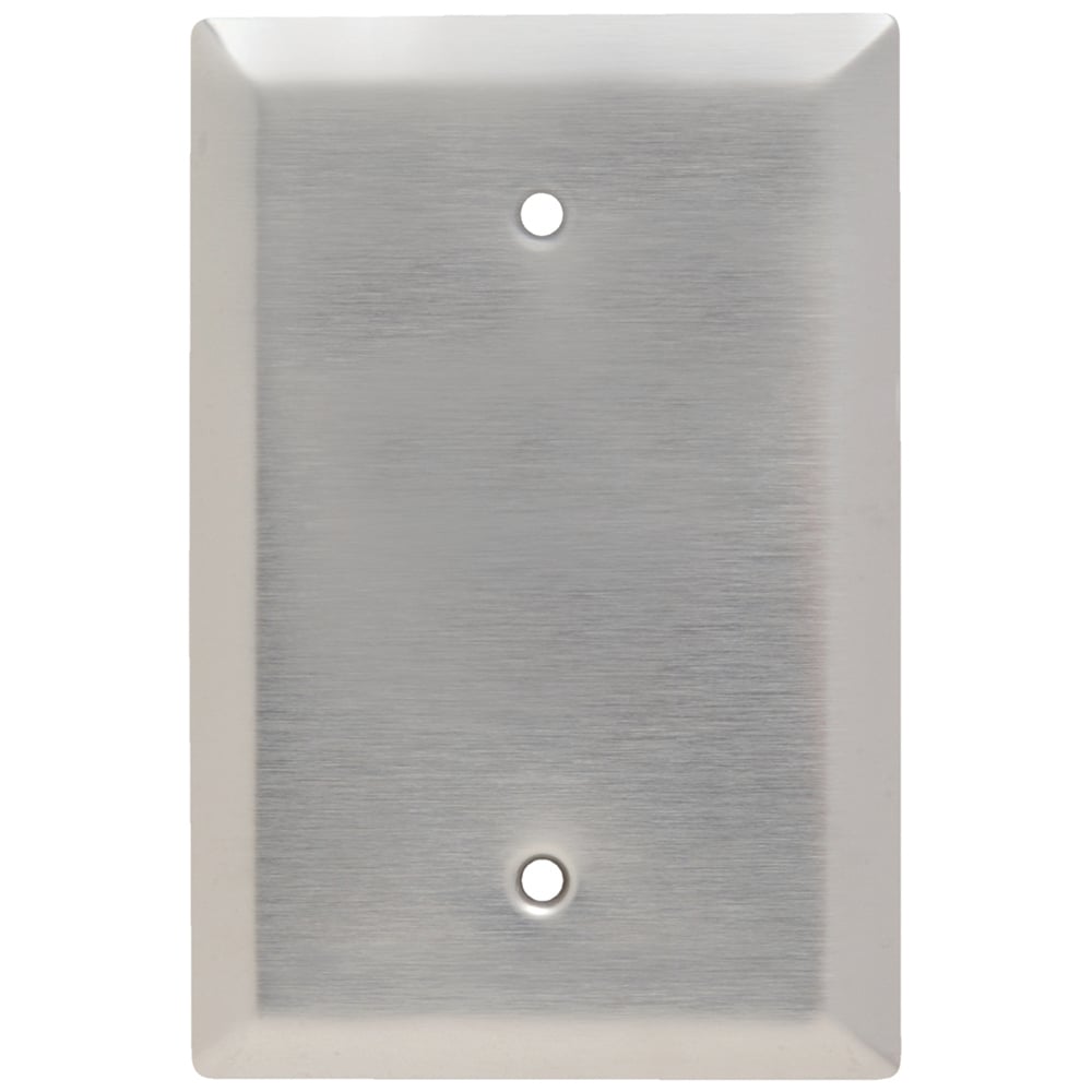 SSO13 Jumbo 1-Gang 302/304 Stainless Steel Wall Plate, Blank, Box Mounted