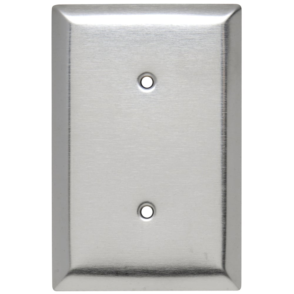 SSO14 Jumbo 1-Gang 302/304 Stainless Steel Wall Plate, Blank, Strap Mounted