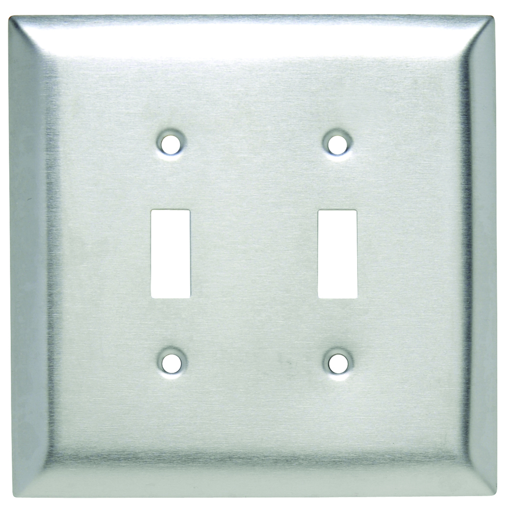 SSO2 Jumbo 2-Gang 302/304 Stainless Steel Wall Plate, Toggle Switch Openings