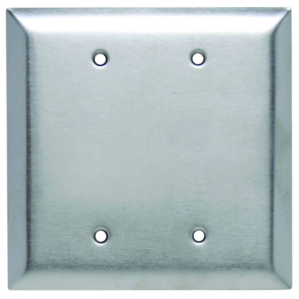 SSO23 Jumbo 2-Gang 302/304 Stainless Steel Wall Plate, Blank, Box Mounted