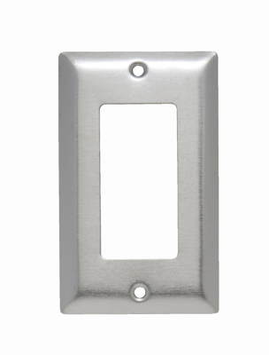 SSO26 1-Gang 302/304 Stainless Steel Wall Plate, 1 Decorator Opening