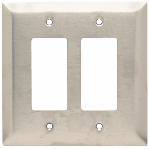SSO262 Jumbo 2-Gang 302/304 Stainless Steel Wall Plate, Decorator Openings