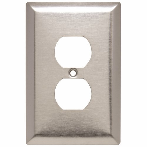 SSO8 Jumbo 1-Gang 302/304 Stainless Steel Wall Plate, Duplex Receptacle Opening