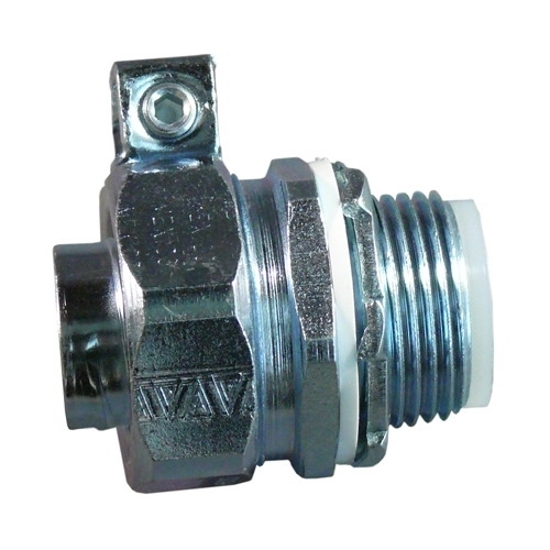 Straight Liquidtight Connector with Insulated Throat, 3/4 inch, Malleable Iron, Zinc Electroplated