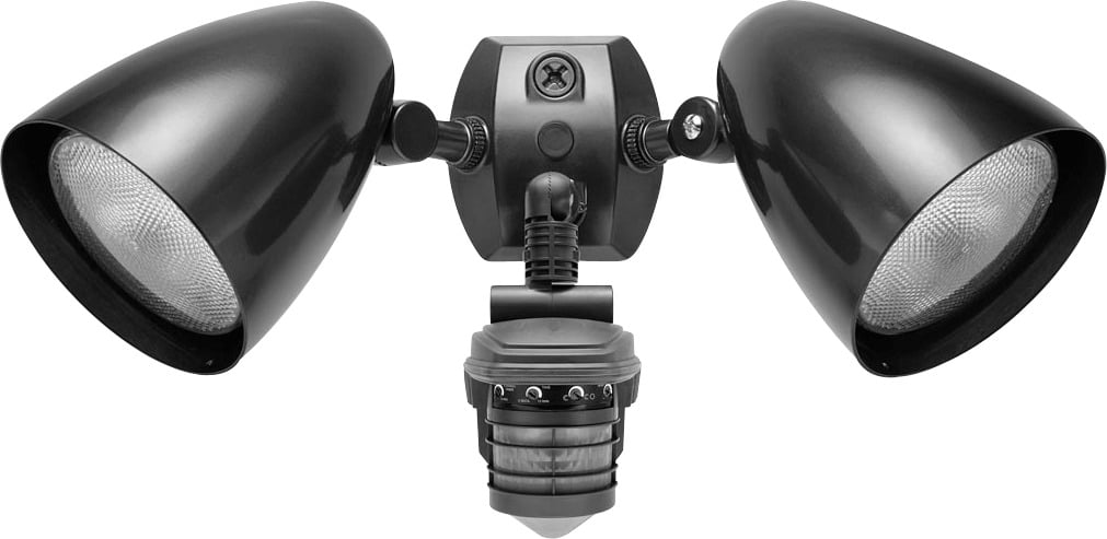 STL360HB Super Stealth 360 Bullet Sensor Floodlight With Twin Precision Die Cast HB101 Bullet Flood, PAR-38 Lamp, 1 W Fixture, 120 V AC
