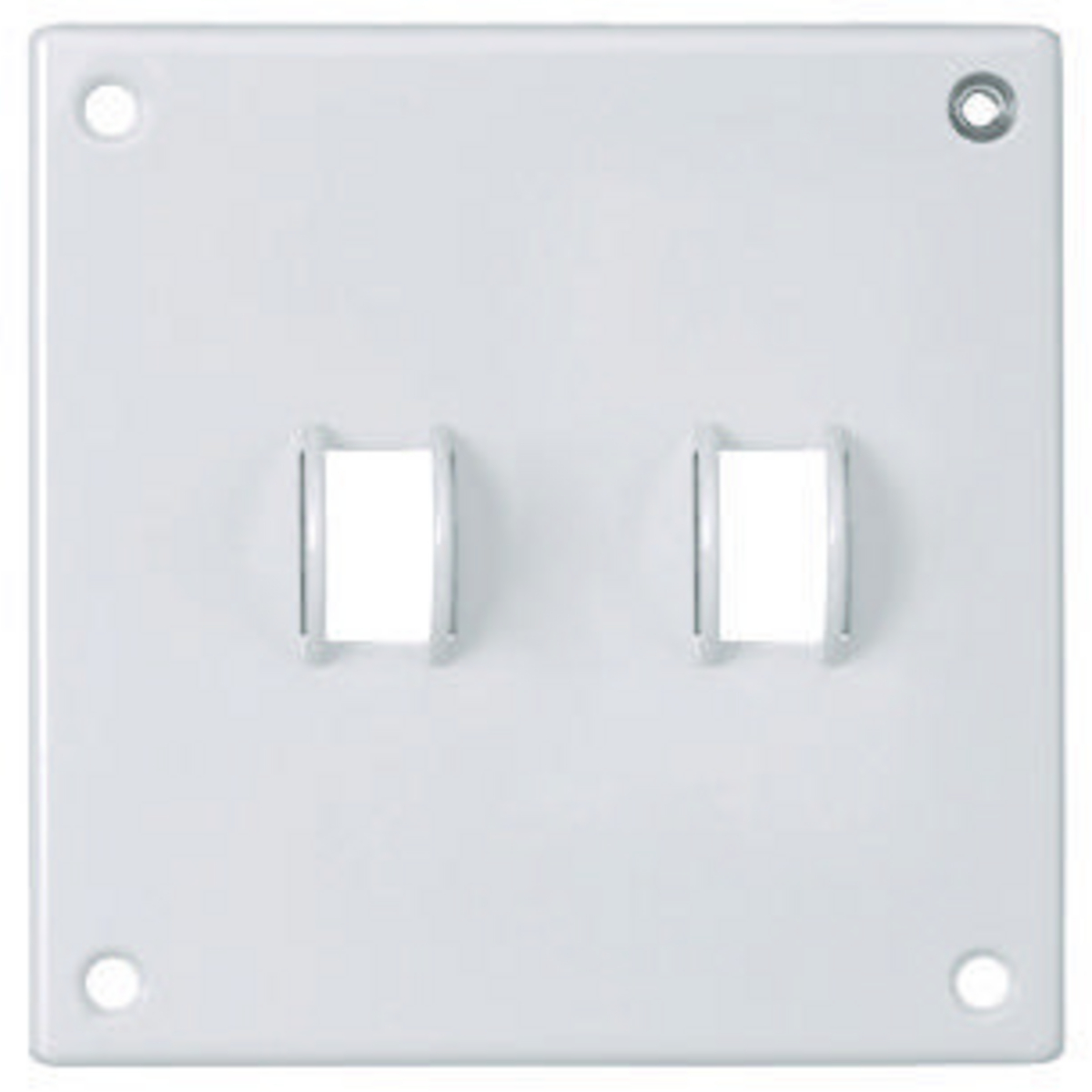 SWP2 Oversized Standard Security Wall Plate, 2 Gangs, 5.52 in W x 5.52 in H, Steel, White