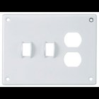SEC WALLPLATE, 3-G, SW/SW/DUP, WH