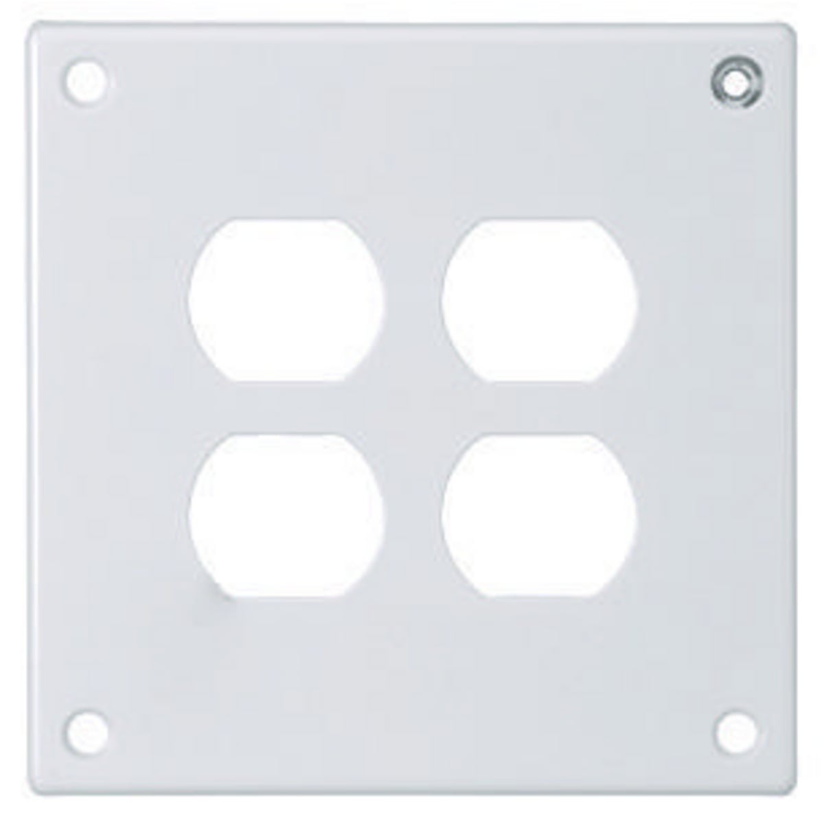 SWP82 Security Oversized Standard Wall Plate, 2 Gangs, 5.52 in W x 5.52 in H, Steel, White