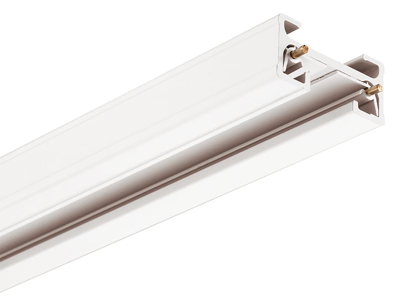 T 6FT WH T Series 1-Circuit Track Section, 6 ft L x 1-3/8 in W x 11/16 in D, Extruded Aluminum/Thermoplastic