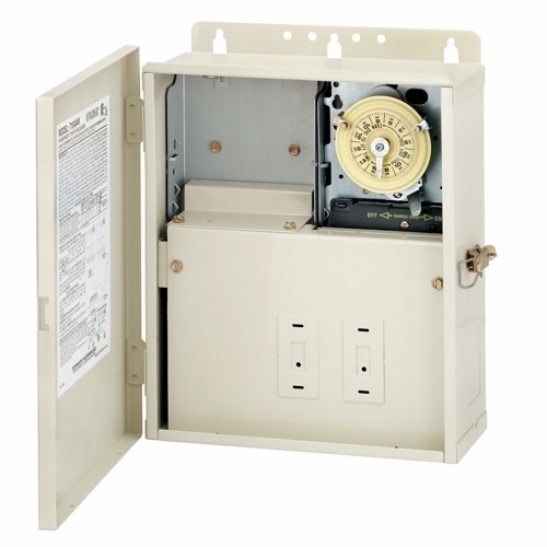 T10004R T10000R Power Center Mechanical Timer Switch, 24 hr Setting, 240 V AC, 5 hp, DPST Contact, 2 Poles