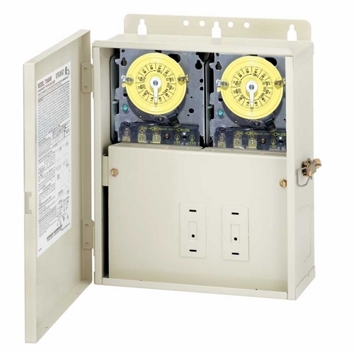 T10101R T10000R Power Center Mechanical Timer Switch, 24 hr Setting, 120/240 V AC, 5 hp, SPST/SPST Contact, 1 Poles