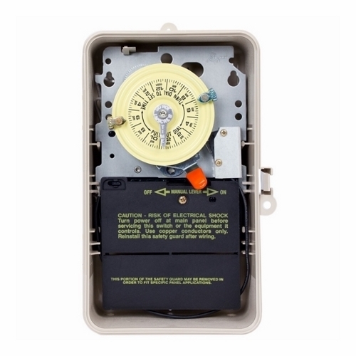 T101P201 T100 Heavy Duty Mechanical Timer Switch, 24 hr Setting, 120 V AC, 2 hp, 1NO 1 Form A SPST Contact, 1 Poles