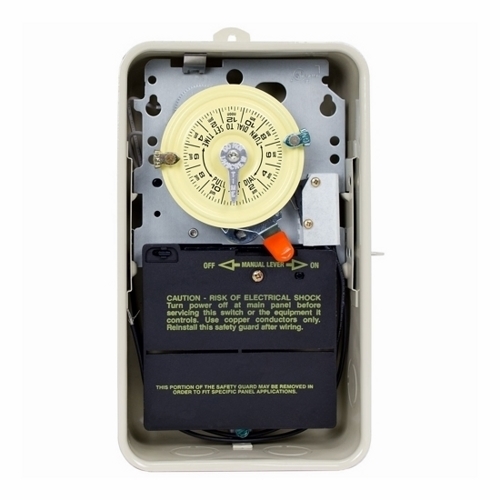 T101R201 T100 Heavy Duty Mechanical Timer Switch, 24 hr Setting, 120 V AC, 2 hp, 1NO 1 Form A SPST Contact, 1 Poles