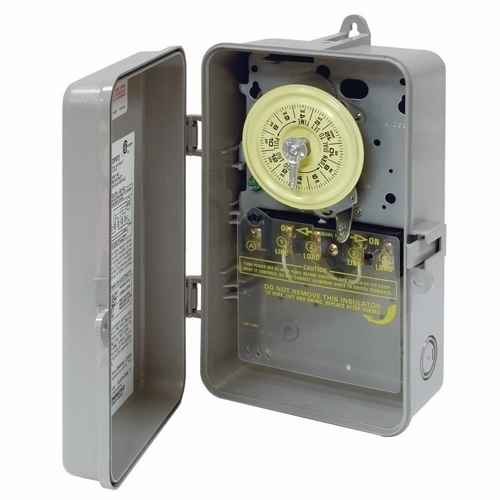 T102P T100 Electromechanical Time Switch, 24 hr Setting, 208 to 277 V AC, 5 hp, 1NO 1 Form A SPST Contact, 1 Poles
