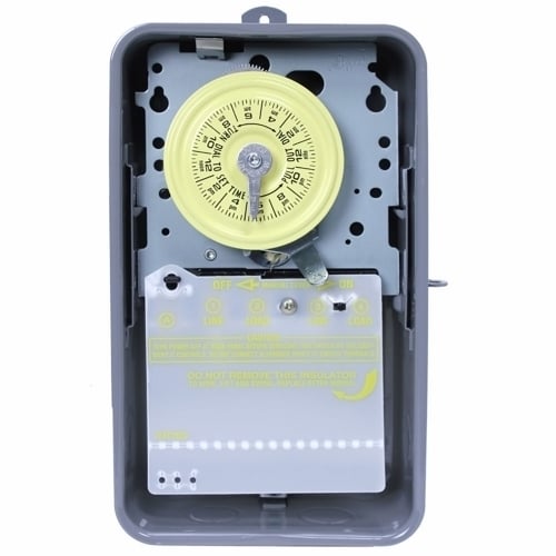 T103R T100 Electro Mechanical Timer Switch, 24 hr Setting, 125 V AC, 5 hp, 2NO 2 Form A DPST Contact, 2 Poles