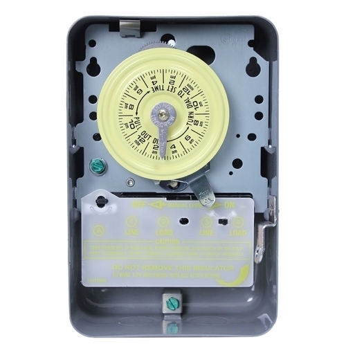T105 T100 Electro Mechanical Timer Switch, 24 hr Setting, 125 V AC, 5 hp, 1CO 1 Form C SPDT Contact, 1 Poles