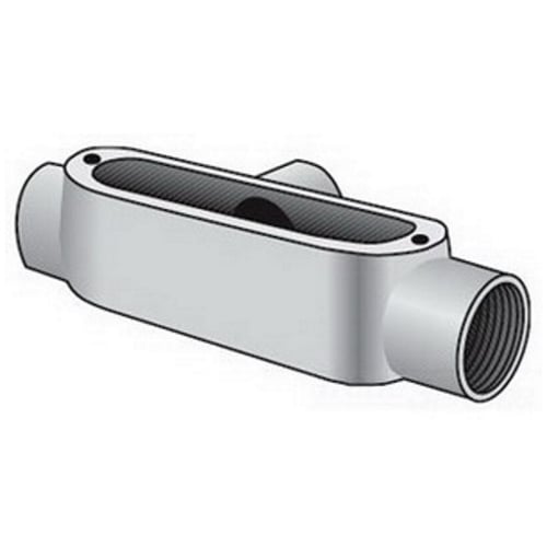 T-125 Type T Conduit Outlet Body, 1-1/4 in Hub, 32 cu-in, Malleable Iron, Aluminum Enamel/Zinc Electroplated