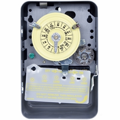 T175 T170 Mechanical Timer Switch, 24 hr Setting, 125 V AC, 5 hp, 1CO 1 Form C SPDT Contact, 1 Poles