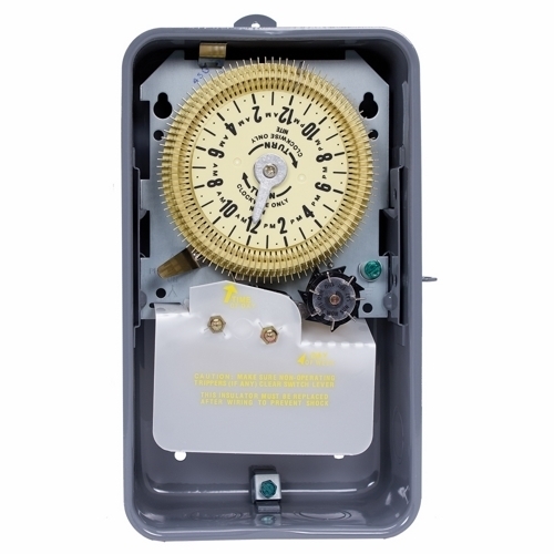 T1975ER T1970 Electro Mechanical Timer Switch With Skipper Wheel, 15 min to 24 hr Setting, 480 V AC, 1 hp, 1CO 1 Form C SPDT Contact, 1 Poles