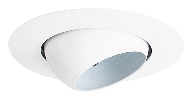 19 WH 19 Series Adjustable Mini Line Voltage Eyeball Trim With Intermediate Base, 5 in OD, Incandescent Lamp, For Use With IC1, IC1W, IC1S, IC1P, TC1, TC1S, TC1R, APT1 Series Housing