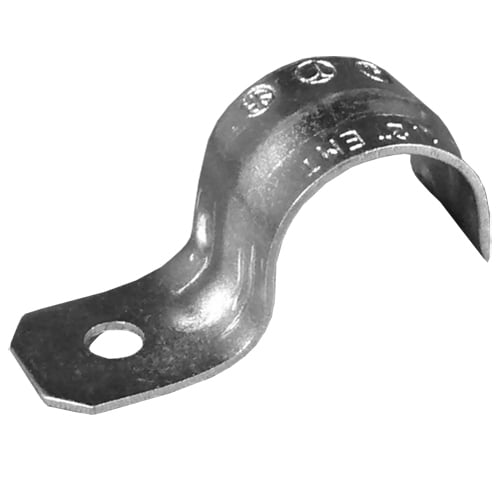 1904 NEER 1-Hole Click-On Strap, 1-1/4 in, For Use With EMT Conduit, Steel, Zinc Plated