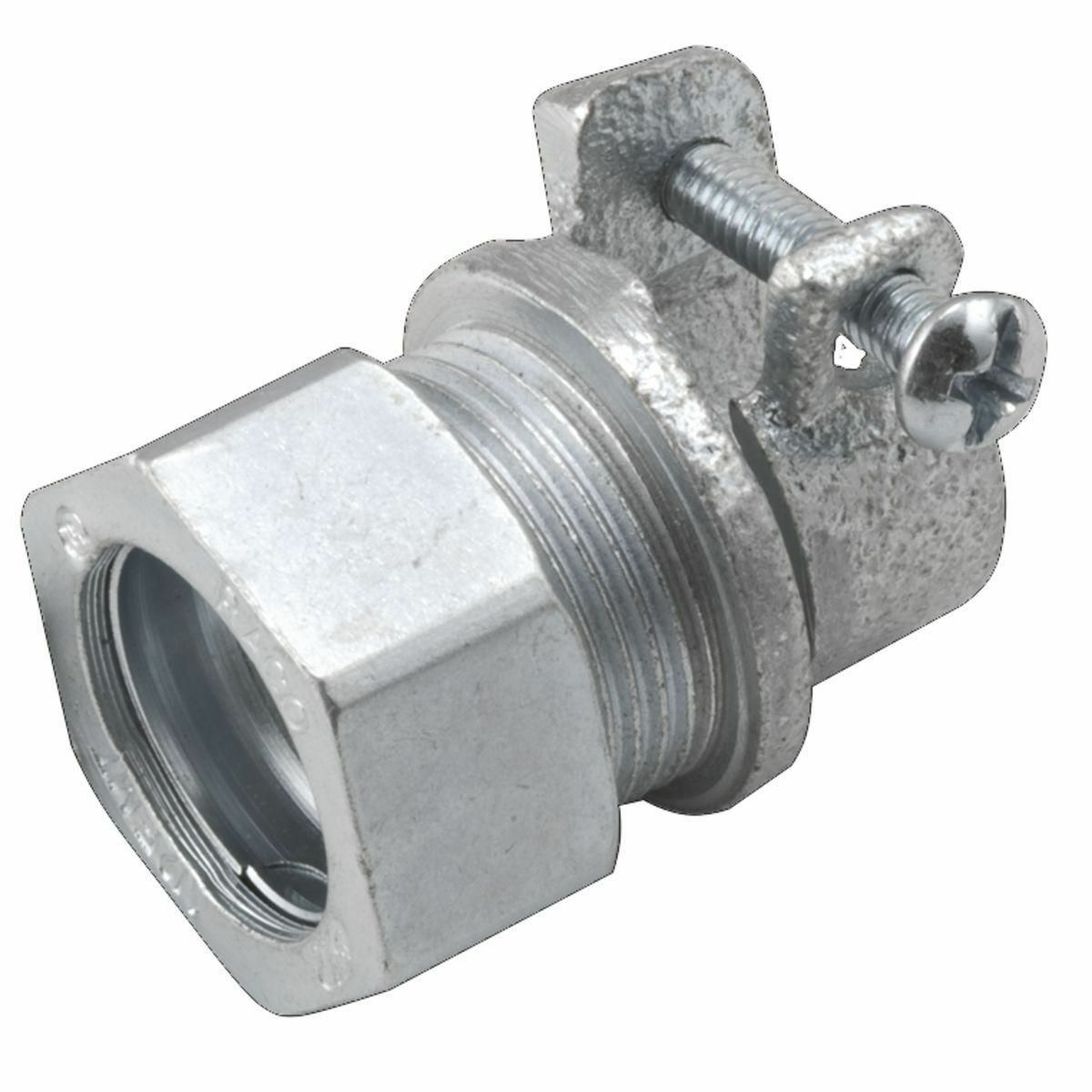 1941 Compression Conduit Combination Coupling, 3/8 in, For Use With Flex to EMT Conduit, Malleable Iron, Electro-Plated Zinc