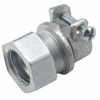Flex to EMT Couplings, Squeeze/Compression Malleable Iron, 1/2 In.FlexSize, 1/2 In. EMT Size