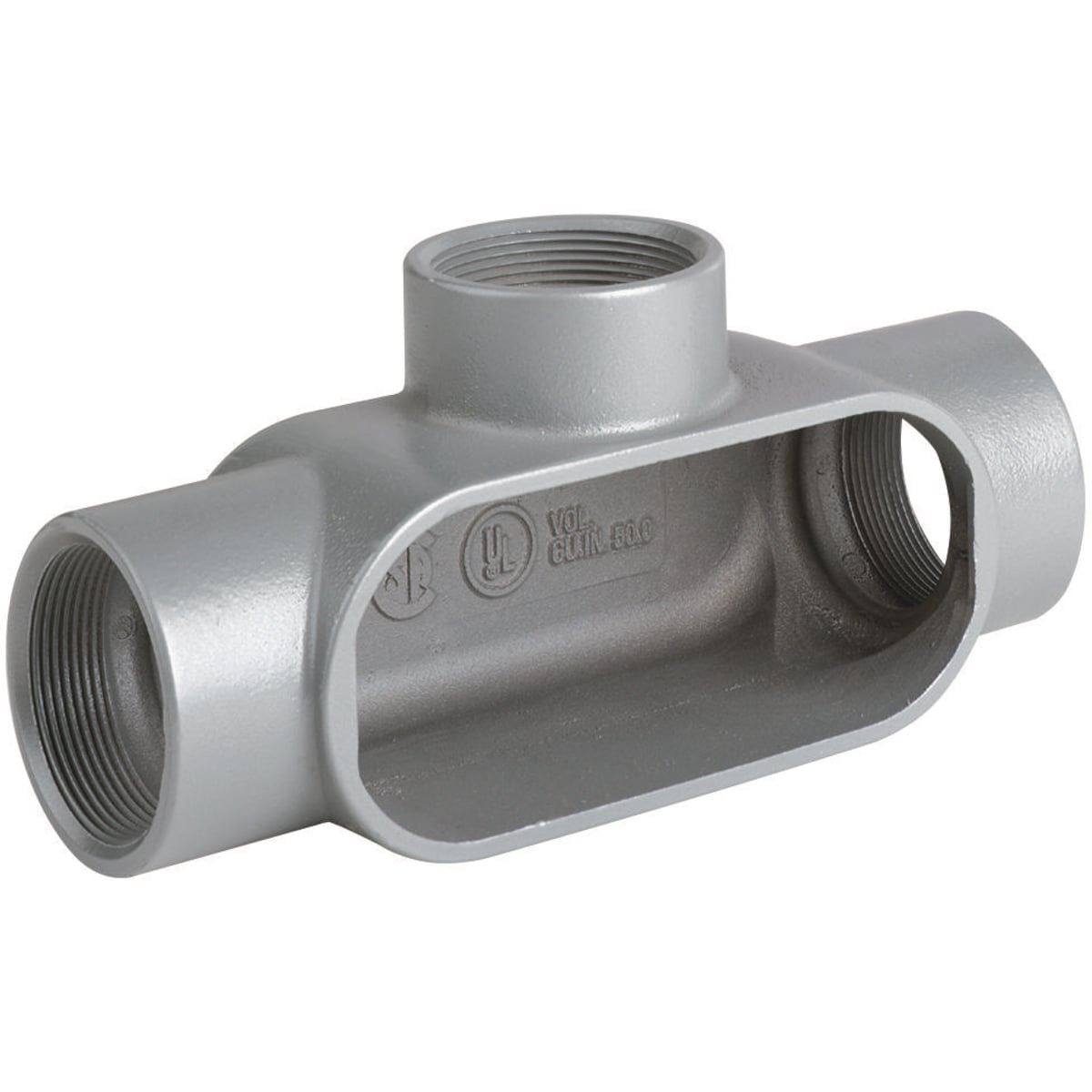 7 Duraloy 7 T37SA Type T Conduit Body, 1 in Hub, 7 Form, 11.5 cu-in Capacity, Copper Free Aluminum, Electrostatic Powder Coated