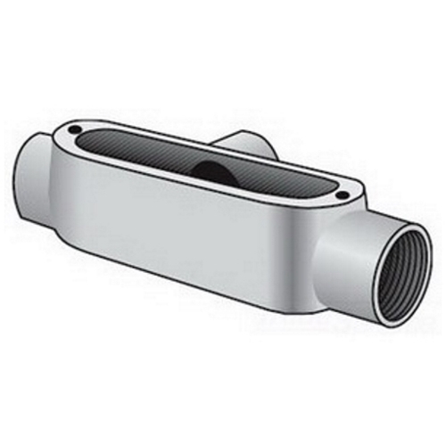 T-50 Type T Conduit Outlet Body, 1/2 in Hub, 4 cu-in, Malleable Iron, Aluminum Enamel/Zinc Electroplated
