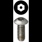 Machine Screw, 18-8 Stainless Steel material, 1 in. length, #6-32 thread size, Button head type, Hex Pin drive type