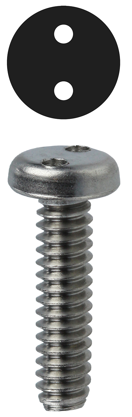 T6321SP Tamper Proof Machine Screw, #6-32, 1 in OAL, 18-8 Stainless Steel, Pan Head, Spanner Drive