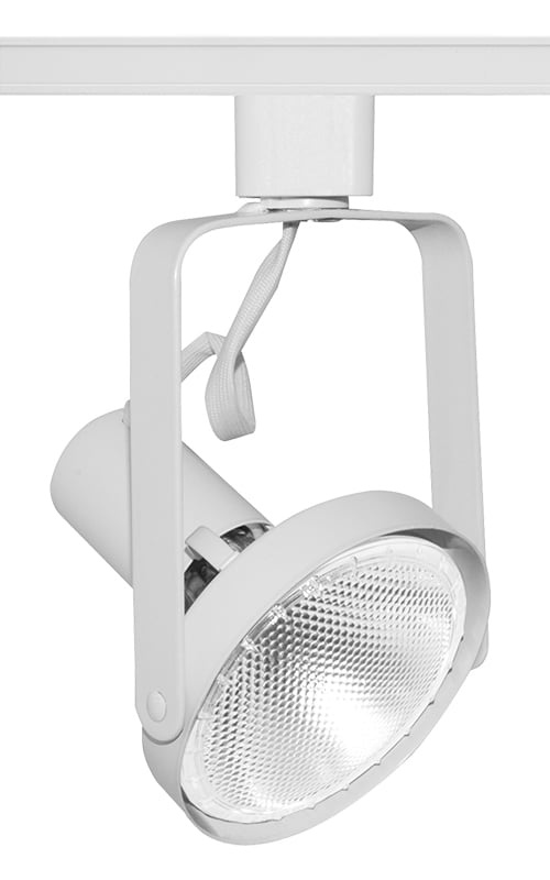 T689 WH Avant Garde Front Lamping Line Voltage Track Head With Universal Trac Adapter, Incandescent Lamp, 120 V AC, Open Back Gimbal Head, 3-7/8 in Max Extension