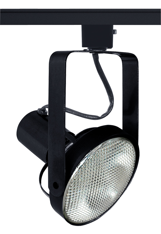 T690 WH Line Voltage Track Head, Incandescent Lamp, 120 V AC, Front Lamping Gimbal Head, 4-1/2 in Max Extension