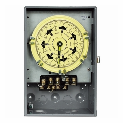 T7401B T7000B Electro Mechanical Timer Switch, 3-1/2 hr to 7 days Setting, 125 V AC, 10 hp, 4NO 4 Form A 4PST Contact, 4 Poles