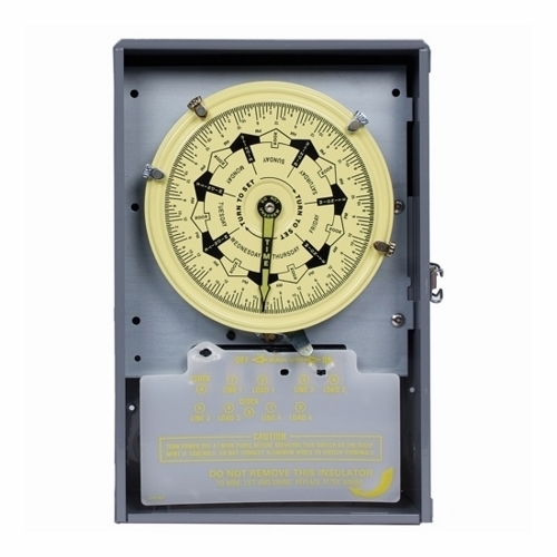 T7801B T7000B Electro Mechanical Timer Switch, 3-1/2 hr to 7 days Setting, 125 V AC, 10 hp, 2 Form C DPDT Contact, 2 Poles