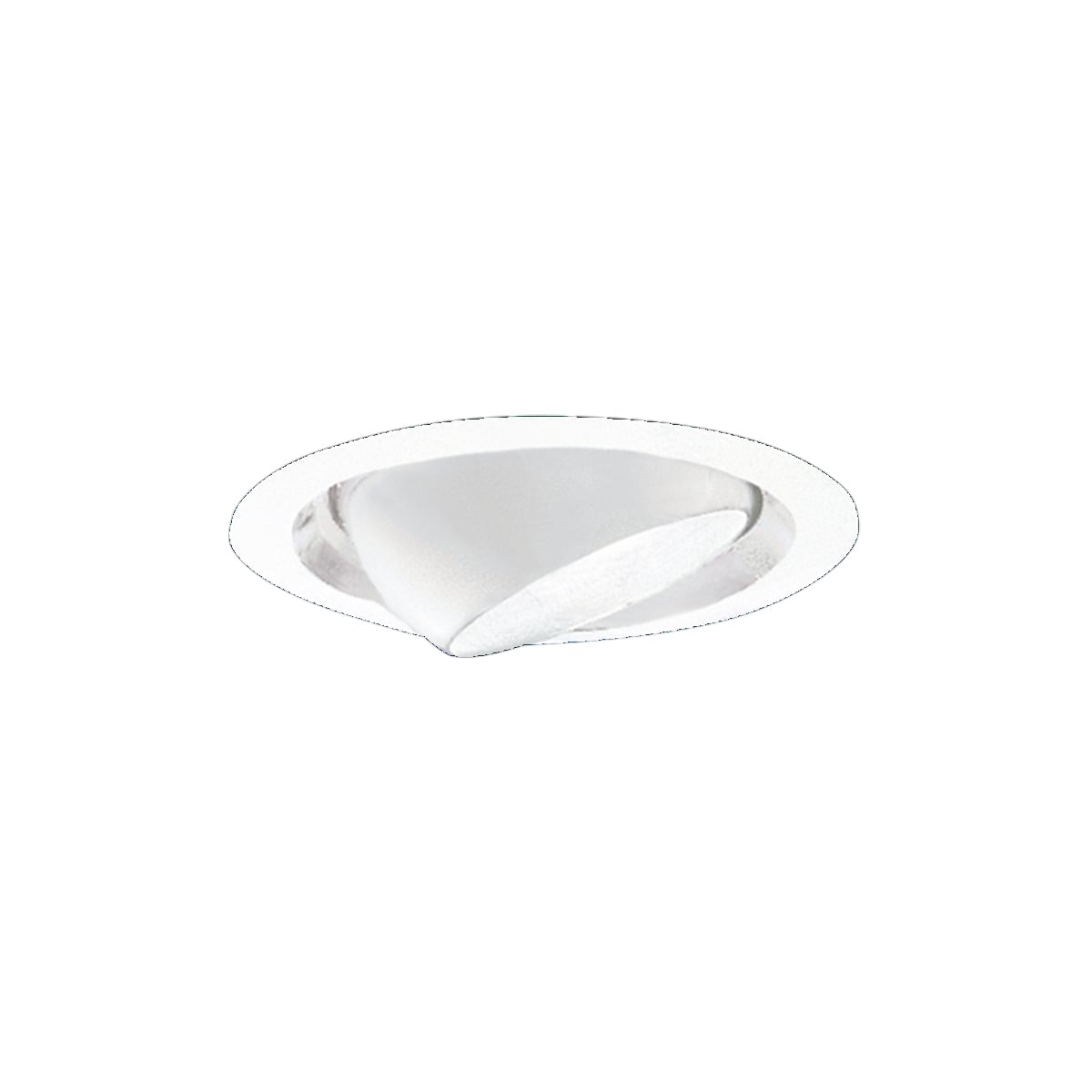 TA61 Adjustable Eyeball Trim With White Eyeball, Painted White Trim Ring, 6 in ID, Incandescent Lamp, For Use With LiteBox RMNICS IC/Non-IC Rated Remodel Construction Line Voltage Shallow Housing Recessed Downlight, Aluminum