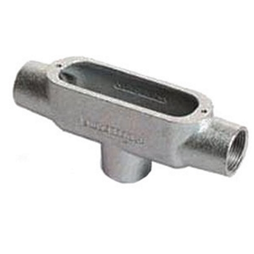 TB-75 Type TB Conduit Outlet Body, 3/4 in Hub, 7 cu-in, Malleable Iron, Zinc Electroplated/Aluminum Enamel