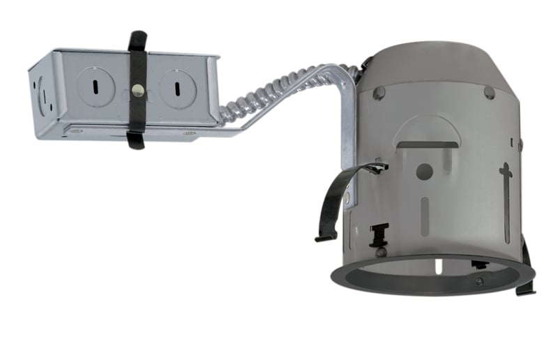 TC1R TC Series Adjustable Miniature Remodel Universal Recessed Lighting Housing, Incandescent Lamp, Non-IC Insulation, 120 V AC, 4-3/8 in Ceiling Opening, Steel Housing