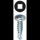 Pan Head Self Drilling Screw, Steel material, #10 x 1 in. Size, Zinc Plated Finish, Square drive type, #2 bit size, Tuff Pack Packaging