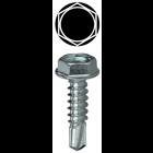 Washer Head Self Drilling Screw, Steel material, #8 x 3/4 in. Size, Hex Washer head type, Zinc Plated Finish, 1/4 in. hex size, Tuff Pack Packaging