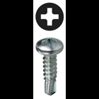 Pan Head Self Drilling Screw, Steel material, #10 x 1/2 in. Size, Zinc Plated Finish, Phillips drive type, #2 bit size