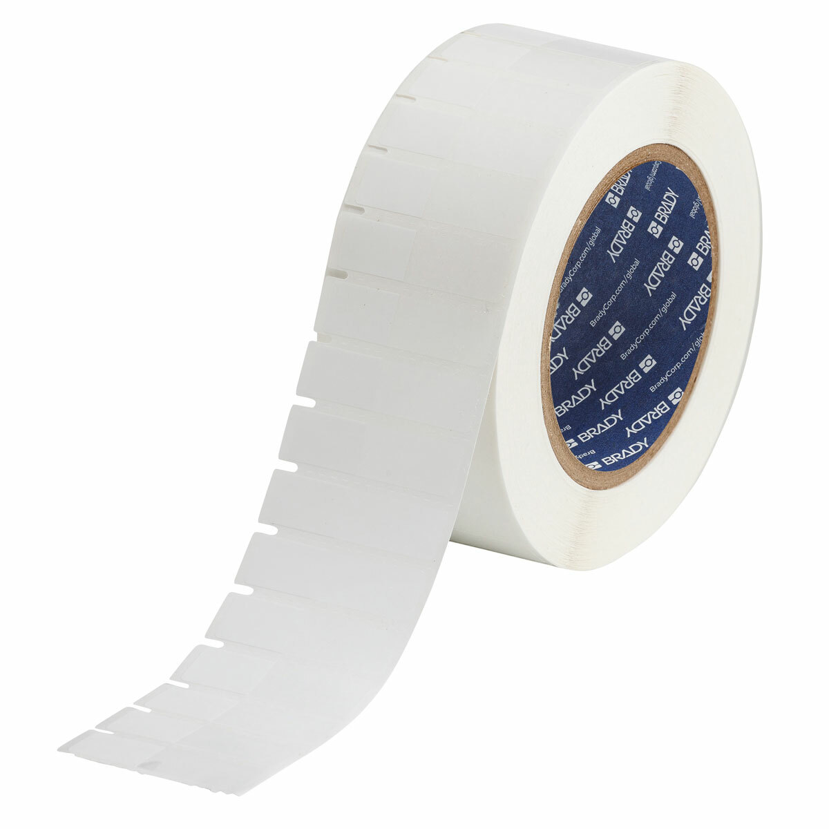 THT-122-461-3 Rectangular Thermal Transfer Label, 1/2 in L x 1.8 in W, Blank Legend, Clear/White, B-461 Polyester